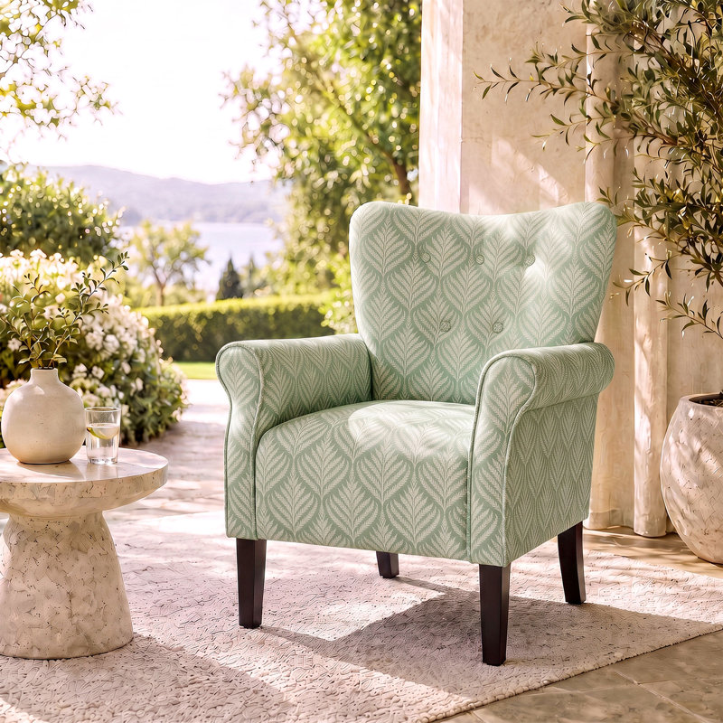 Chaise d'appoint moderne rembourrée - vert fronde, Vert fronde