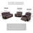 Brown Semi-PU Leather 3-Piece Recliner Sofa Set – Manual Reclining Couch Set with Chair, Loveseat & Sofa for Living Room-91916776