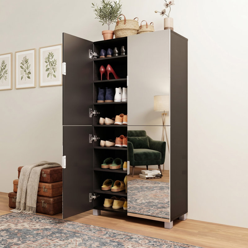 Armoire de rangement à chaussures Modern Modern, Noir