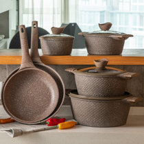 Mueller Pots and Pans Set Nonstick 16-Piece Healthy Stone Kitchen Cookware  Sets - PFOS, PFOA Free
