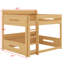 Cadre de lit superposé contemporain avec tablettes de rangement et ports USB-128979129