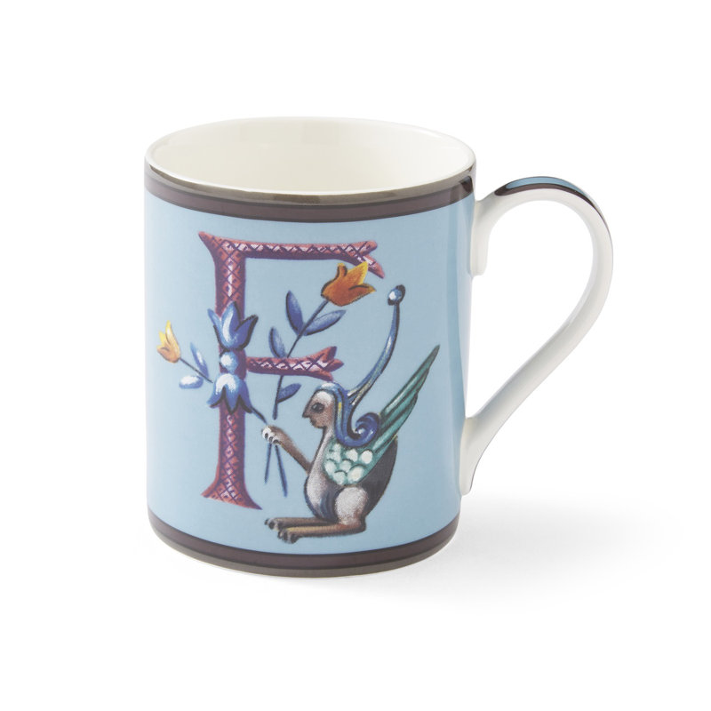 Kit Kemp, Alphabet - Mug A-Z, F, Blue