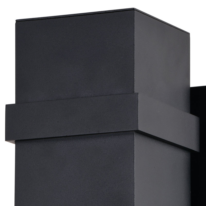 Bosede 7 in. H 1-Light Textured Black Outdoor Wall Sconce made of Rust-Resistant Aluminum Metal Shade, LED Compatible, Dark Sky Compliant, Use for Exterior Porch Patio Front Door or Garage