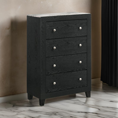 Commode en bois Armenakis 4 tiroirs l 31,3 po