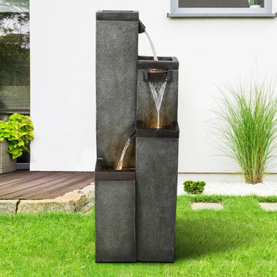 Fontaine à eau moderne en résine à 4 niveaux 39,3 po Sunjet