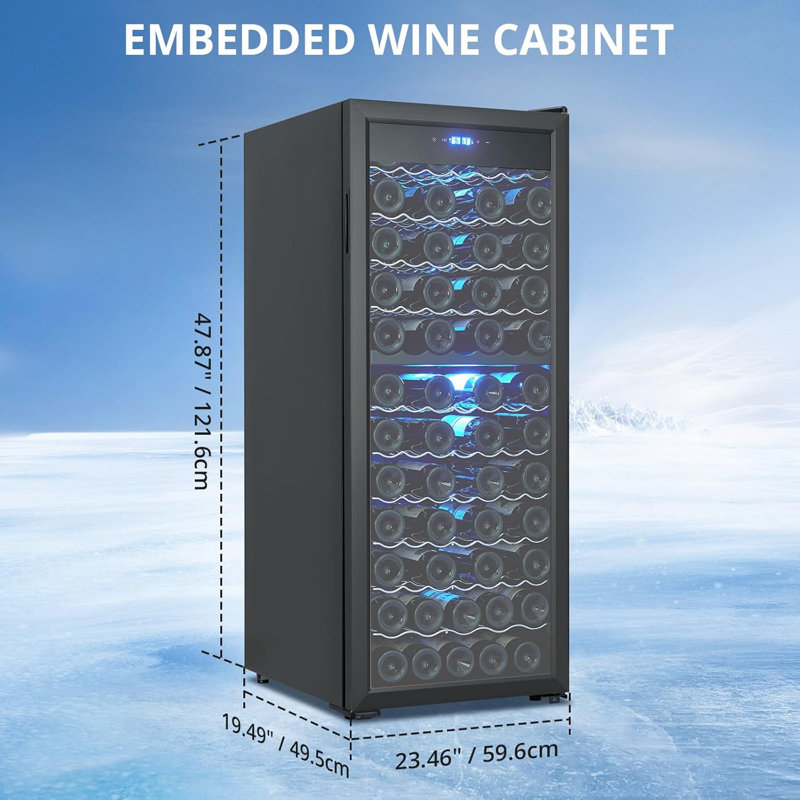 Dual Zone Wine Fridge 80 Bottles, Metal Freestanding Wine Cooler, Digital Temperature Control, Glass Door Design, Perfect for Red & White Wine, Stylish Black Wine Cabinet
