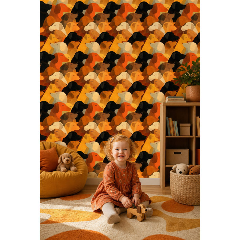 Papier peint amovible avec motif de chiens, Peel and Stick