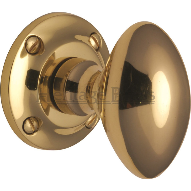 Heritage Brass Heritage Mortice Knob on Rose Suffolk Design, Polished Brass
