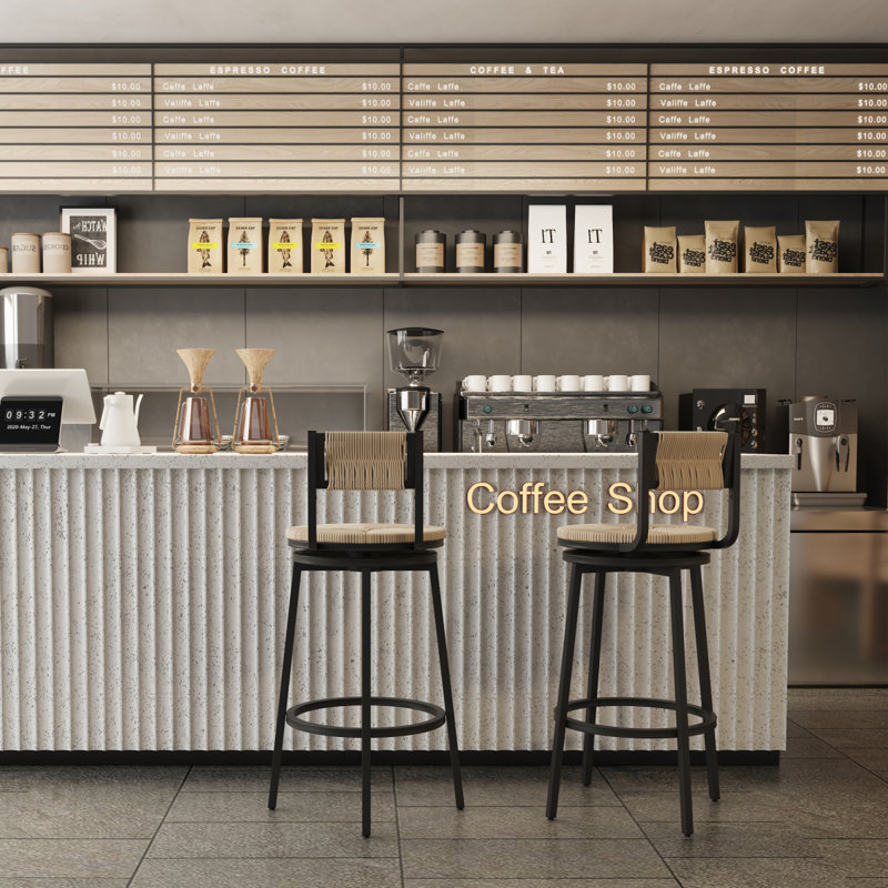 Élégants tabourets de bar tissés à la main au design ergonomique et au charme rustique