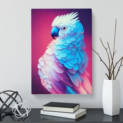 Cockatoo Vaporwave - Wrapped Canvas