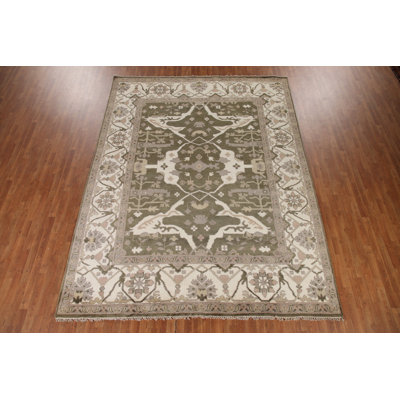 Handmade Green Oushak Oriental Area Rug 9x12