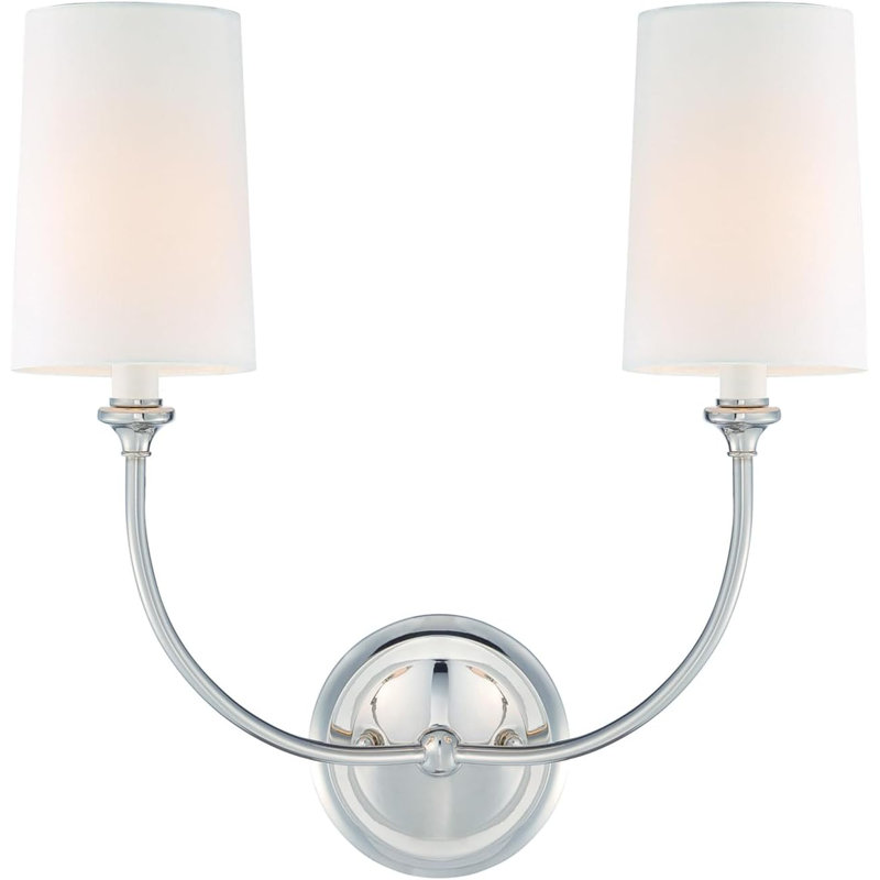 Applique murale 2 lumières Crystorama Libby Langdon Sylvan - Élégante finition nickel poli