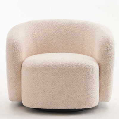 Munehito Upholstered Swivel Barrel Chair