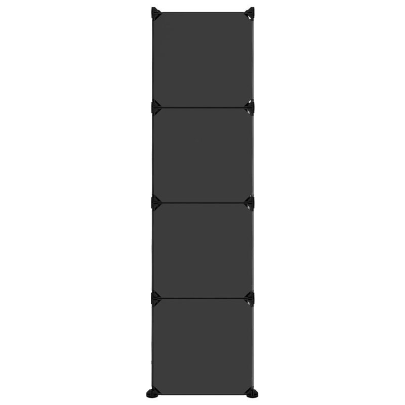 12 Pair Shoe Storage Box, Black/Clear, 124cm H x 94.5cm W x 31.5cm D