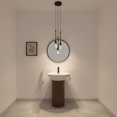 3-light Modern LED Teardrop Crystal Chandelier Switch Dimmable Matt Black