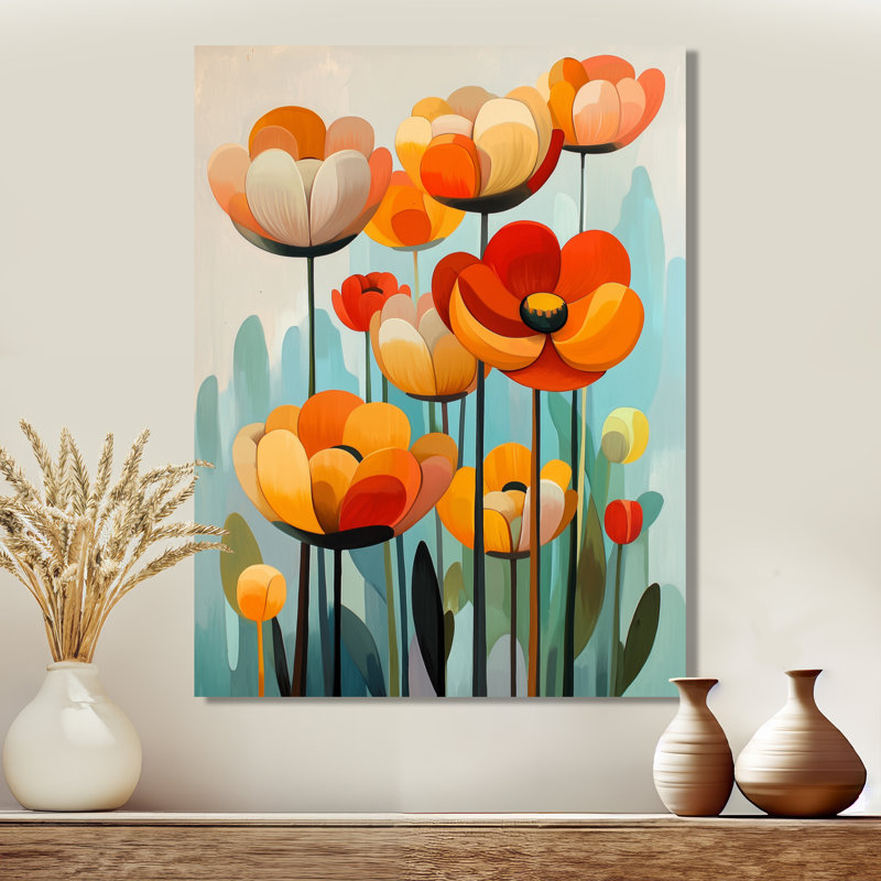 Beckey - reproduction d'art sur toile florale, H 32 po x l 16 po, Toile tendue, Ne s’applique pas