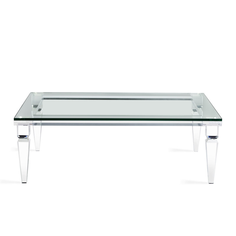 Savannah 30x48 Modern Acrylic Glass Rectangular Coffee Table