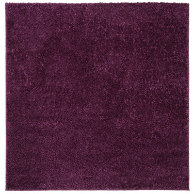 Jiang Solid Color Machine Made Power Loom Polypropylene Area Rug in Purple