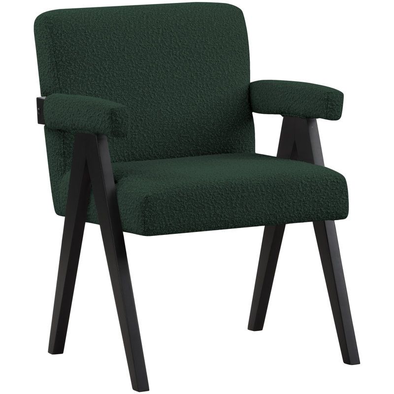 Lilabeth 24.5" W Boucle Fabric Accent Chair, Green Boucle Fabric