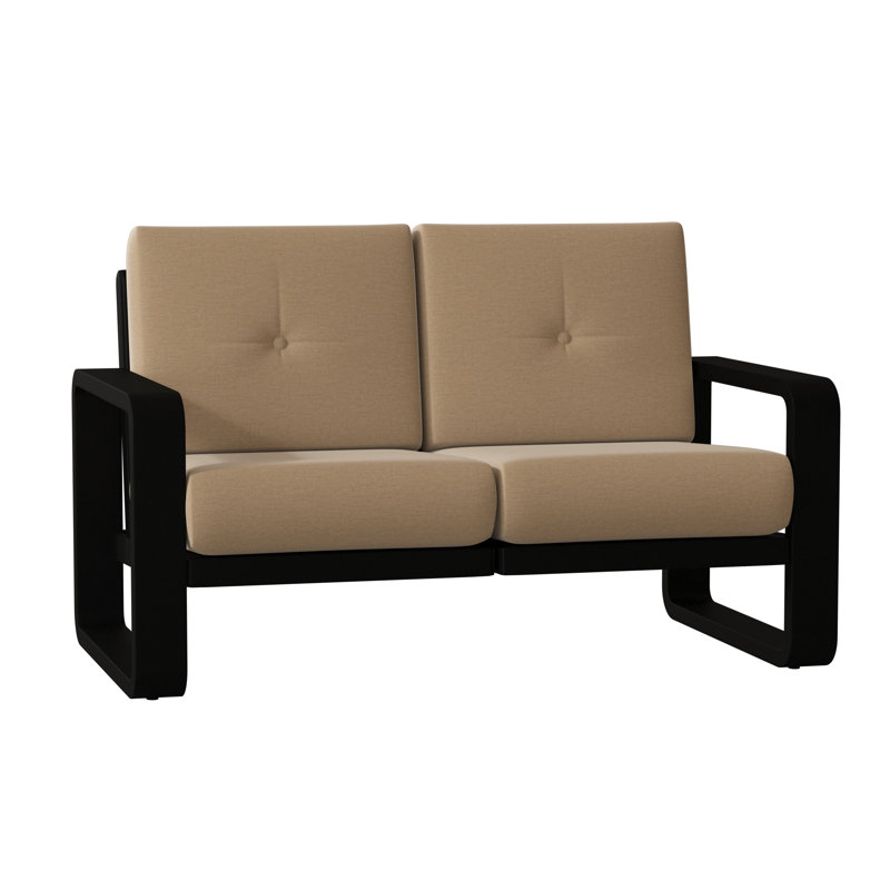 Vale Outdoor 2 - Seat Loveseat, Canvas Bird's Eye Sunbrella® Canvas, Textured Black
