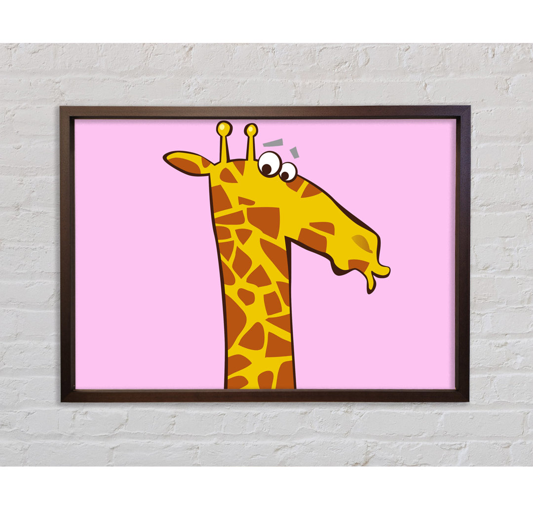 Funny Confused Zebra Pink - Einzelner Bilderrahmen Kunstdrucke auf Leinwand