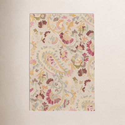 Ines Multi Hand-Hooked Paisley Wool Rug