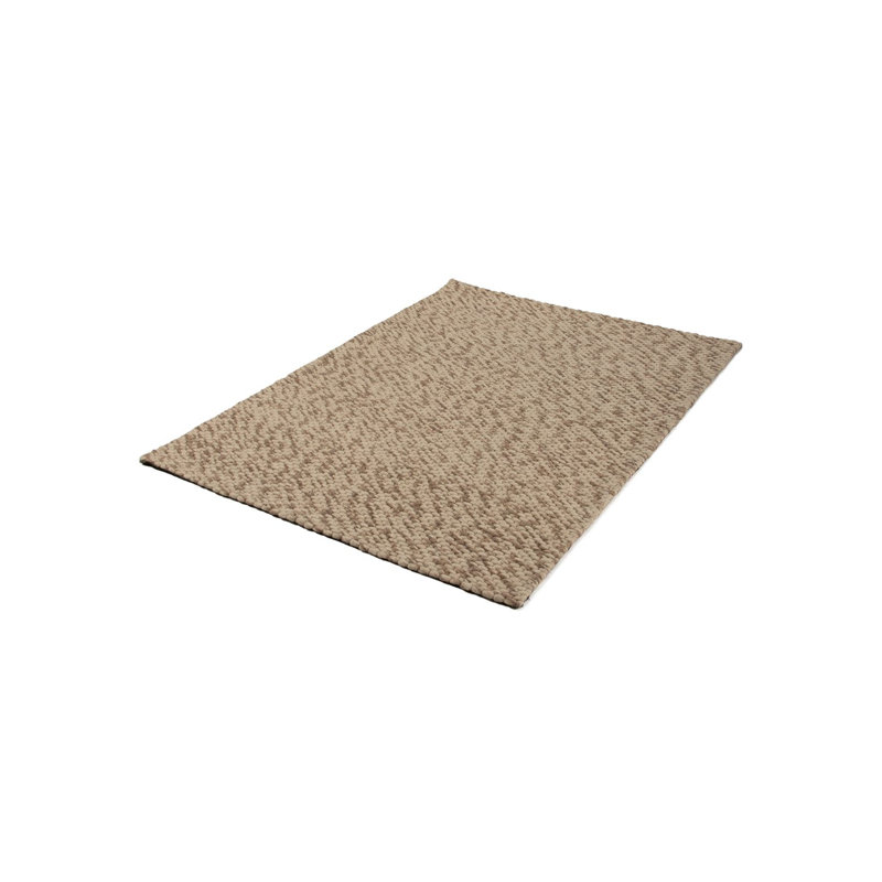 Handcrafted Wool Rug in Light Brown Melange, Rectangle 80 x 150cm