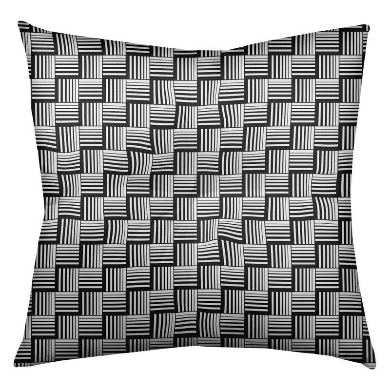 Coussin de sol classique à rayures Baskettressées, 30 po x 30 po, Blanc