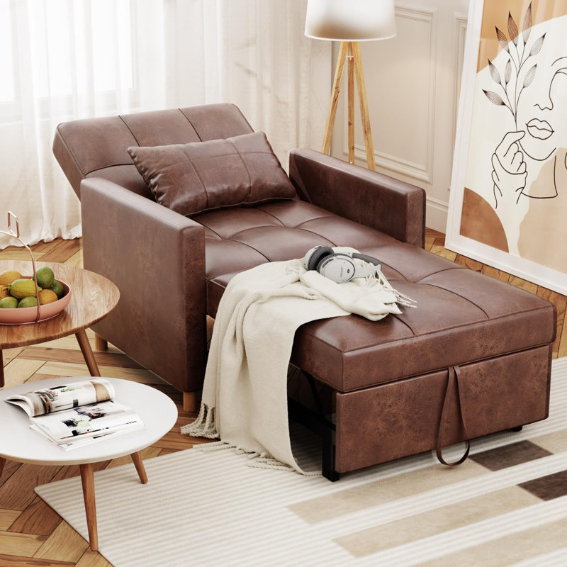 Faux Leather Accent Chair