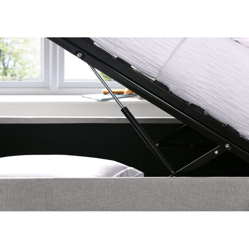 Sherice Upholstered Lift Up Storage Ottoman Bed, Grey