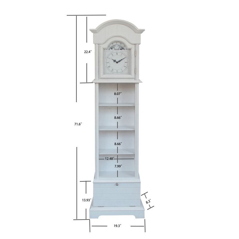 181.9cm Wood Floor Clock