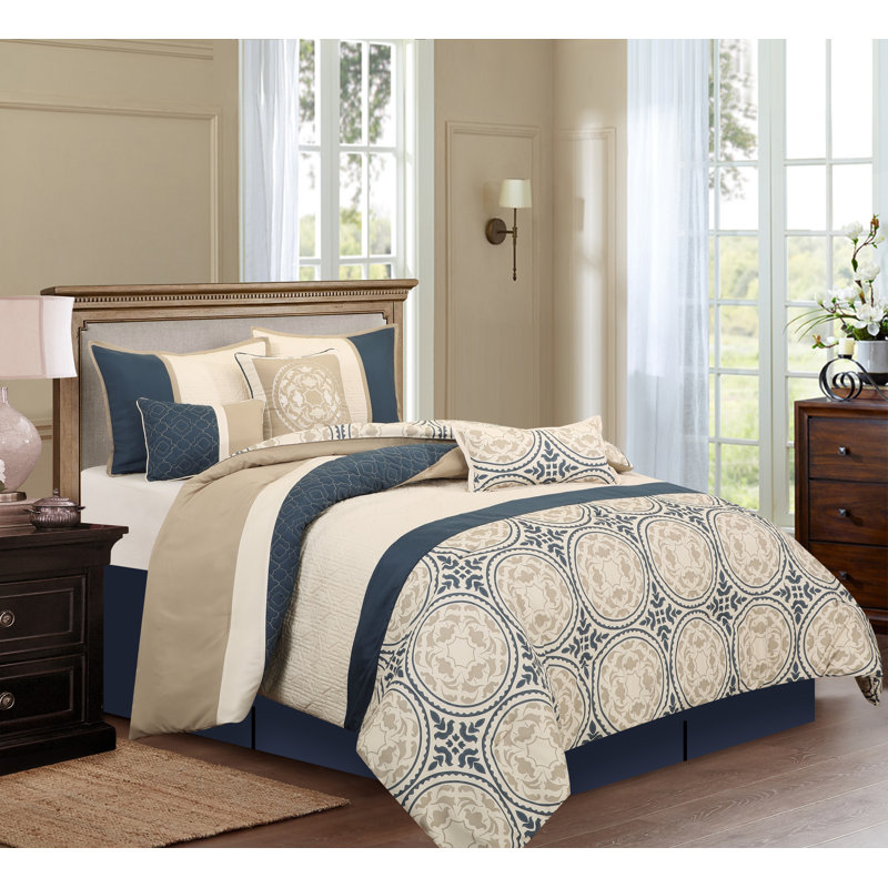 Camila Comforter Set, King Comforter + 6 Additional Pieces, Blue