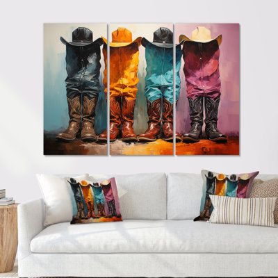 Popart, chapeaux et bottes de cowboy