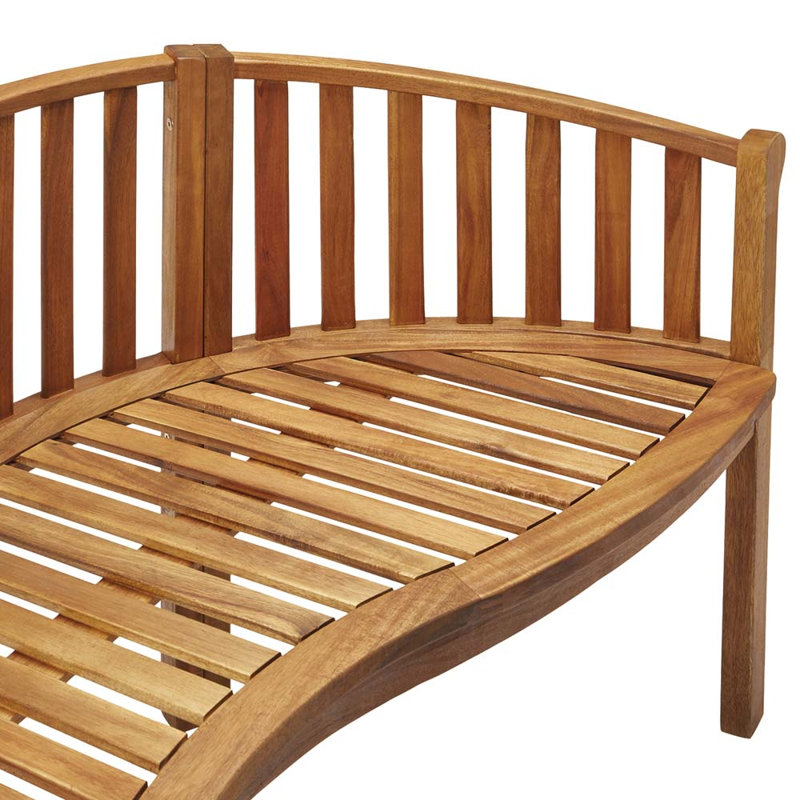 Arik Solid Wood Acacia Three-Person Banana Bench