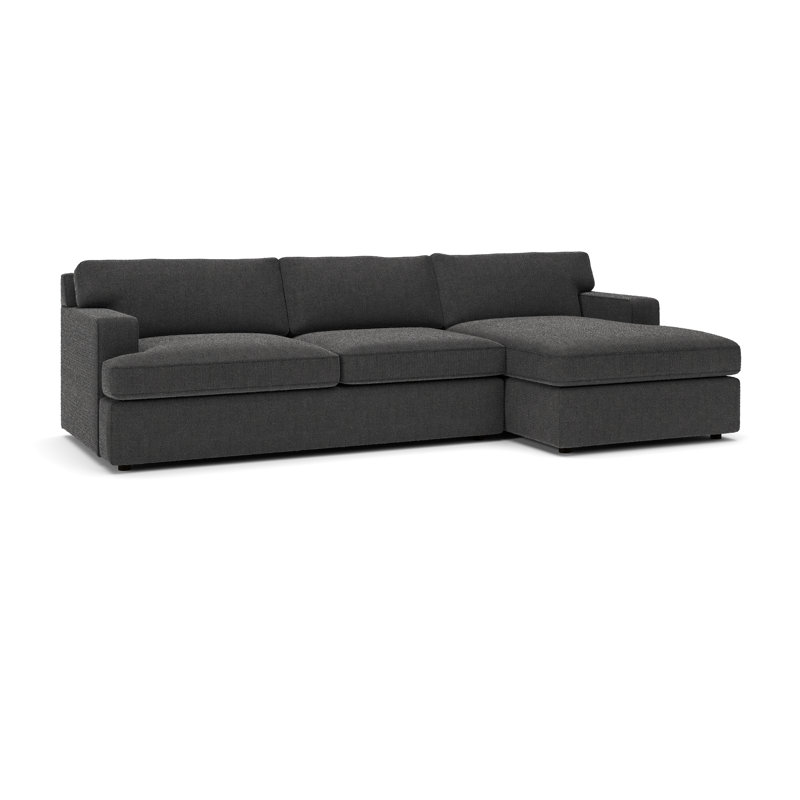 Cleo 2-Piece Upholstered Sectional, Davis Smoke Bouclé, Right Hand Facing
