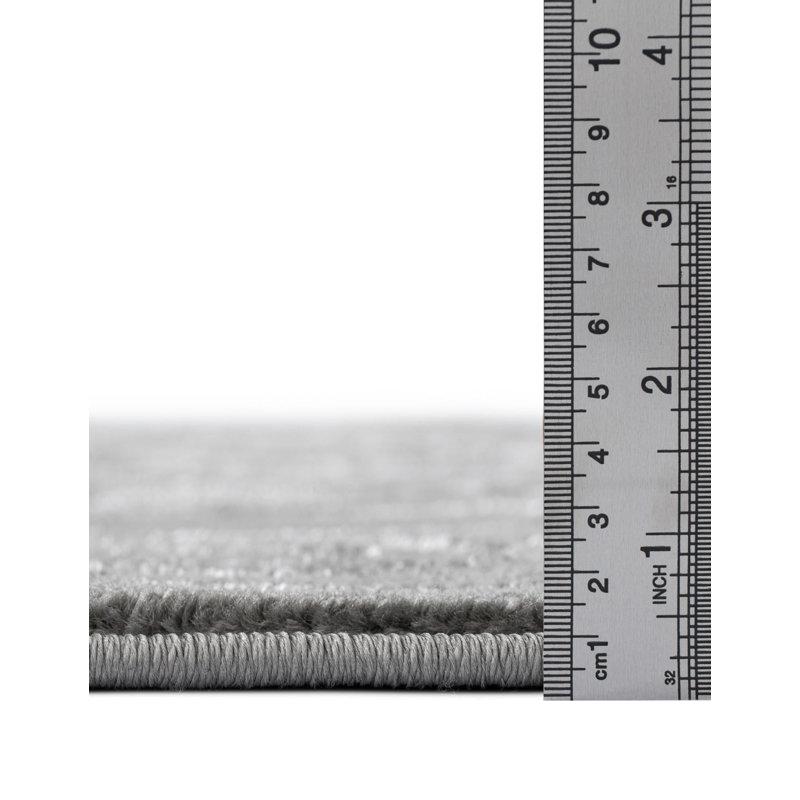 Latitude Run® Column Nikica Rug Gray and Silver, Square 10'