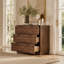 Commode moderne avec 6 tiroirs, commode en bois géométrique 3D de style Mid-Century, grande armoire de rangement pour la chambre à coucher, le salon et le vestibule