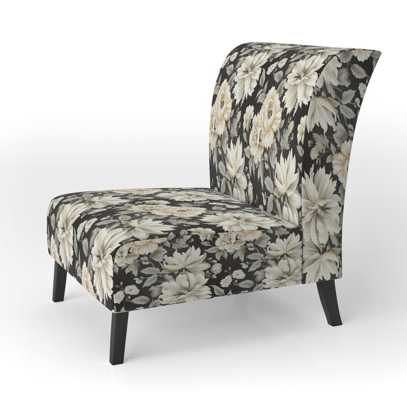 Rustic Victorian Brocade Victorian Motif - Chaise d'appoint de chalet rembourrée à motif floral