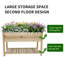 Lit surélevé en bois massif avec pieds et tablette pour fleurs, cour arrière, patio, balcon 48,5 x 30 x 24,4 po