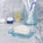 Transparent Blue Dot Glass Soap Dish