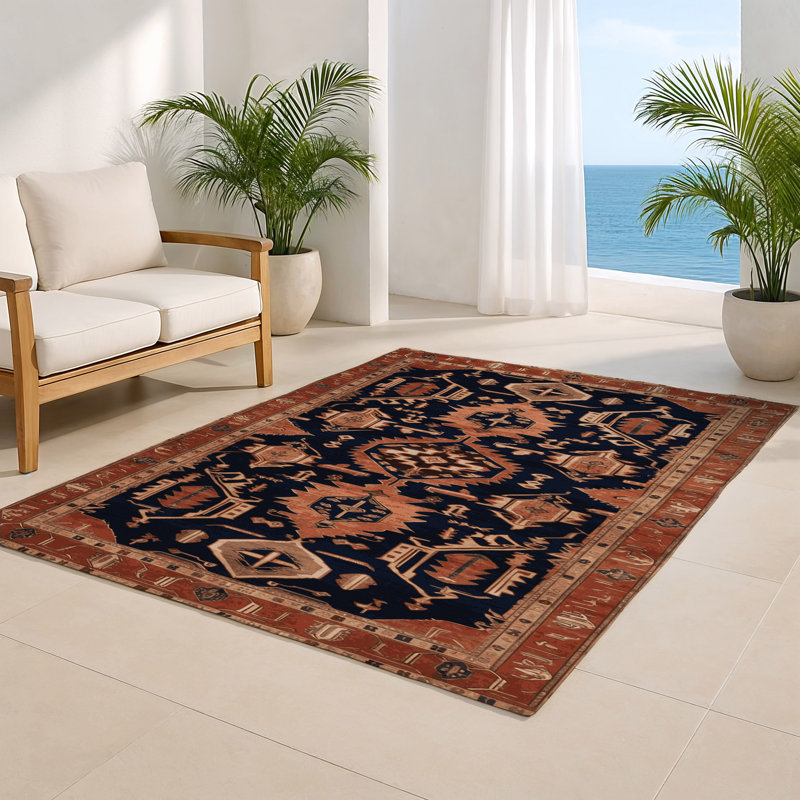 Tapis d'intérieur et d'extérieur brun Persian, Rectangle 4pi x 6 pi
