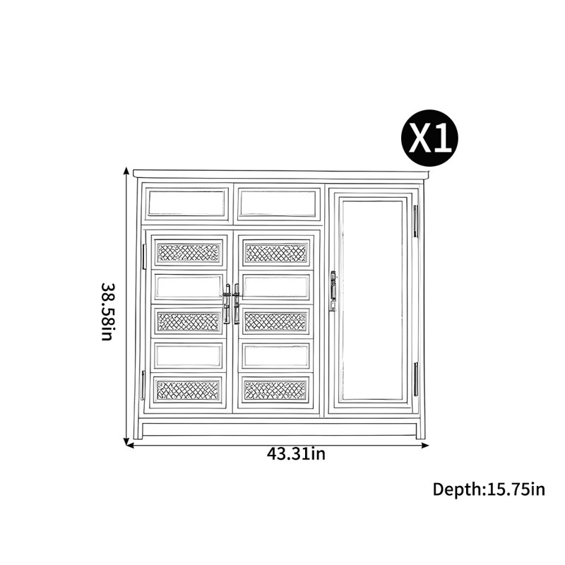 Armoire à chaussures de grande capacité de style chinois