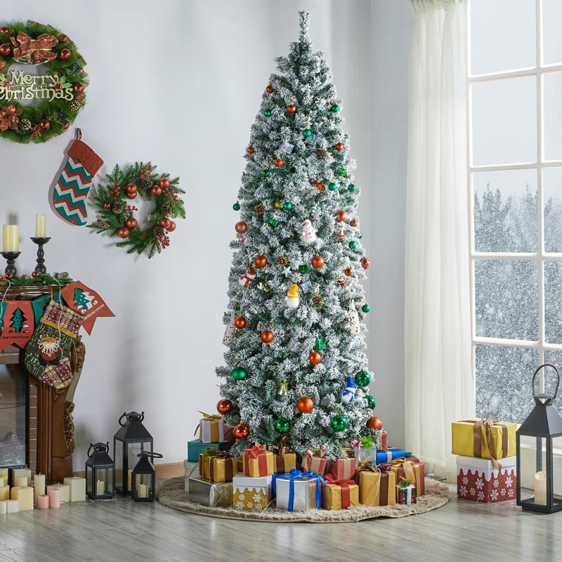 Arbre de Noël avec flocons de neige pré-éclairés, 7.5'