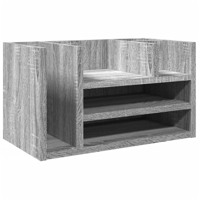 Desk Organiser 44.5X24x25 Cm Engineered Wood, Grey Sonoma