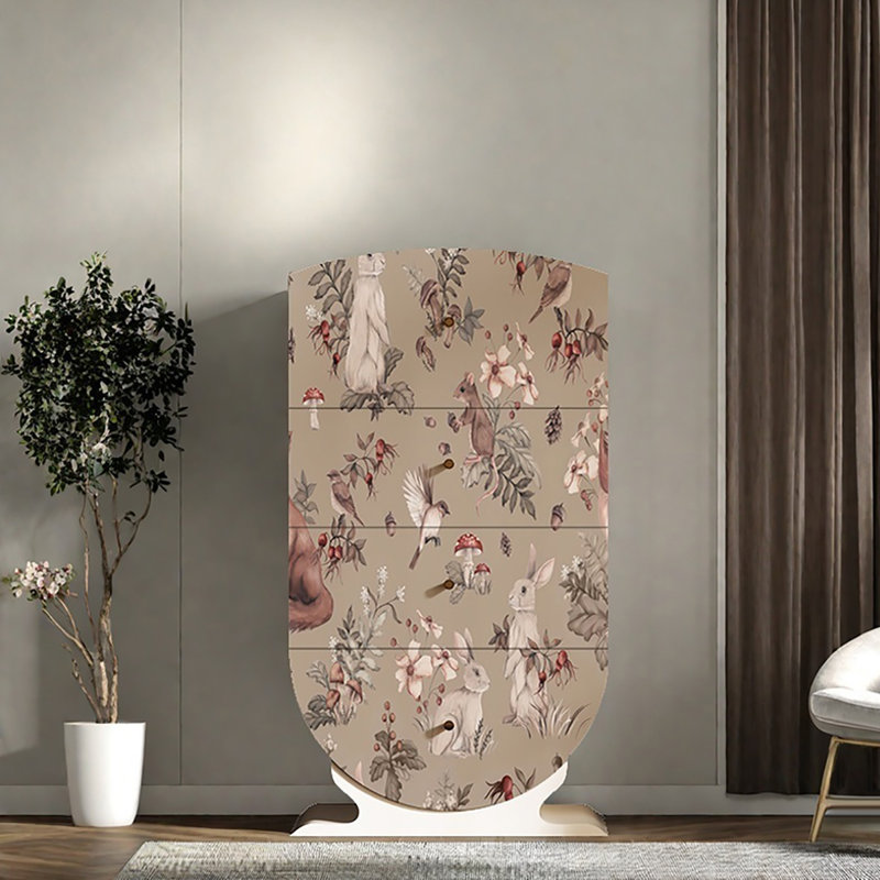 Armoire décorative à tiroirs rétro français, Blanc