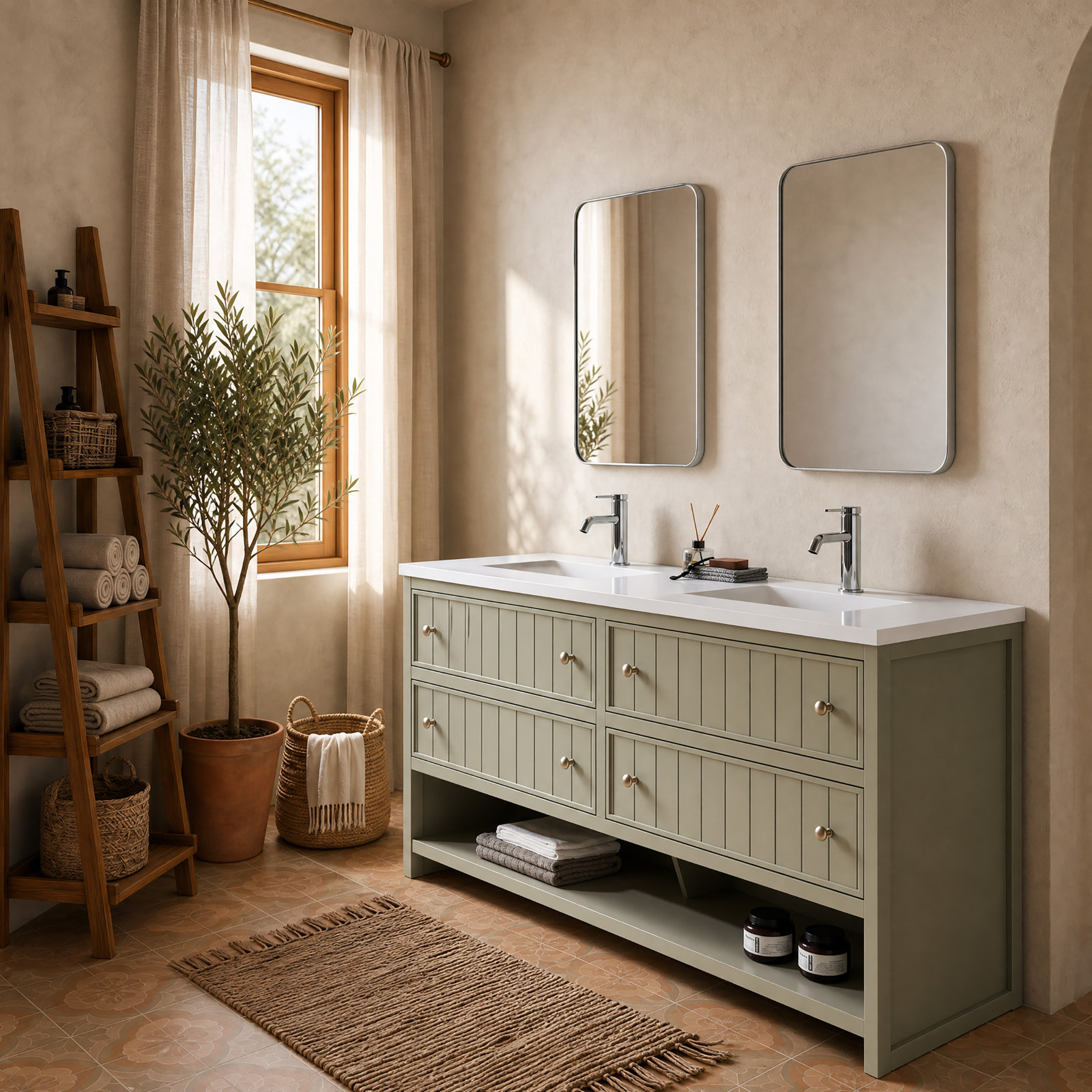 Bathroom Vanity, Vintage Olive, 72