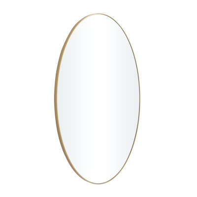 Miroir mural ovale en bois blanc avec cadre minimaliste
