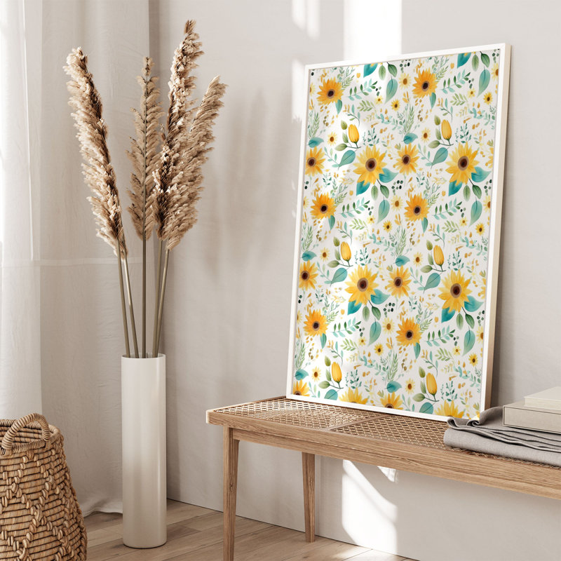 Motif de tournesols floraux III, 20" H x 16" W