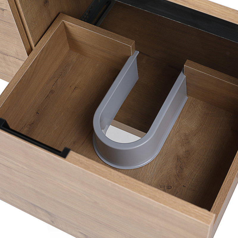 Armoire de salle de bain avec lavabo, portes à fermeture douce et tiroir