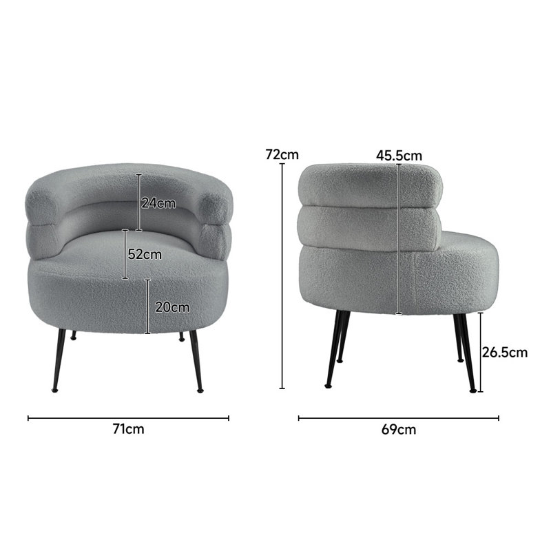 Teddy Hair Sofa, Black, Grey